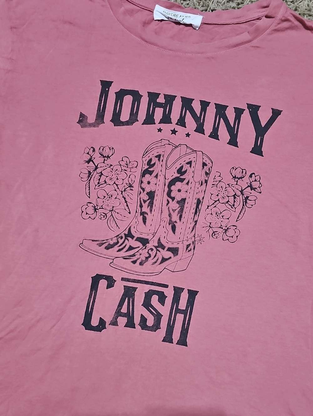 Free People Daydreamer Johnny Cash Tshirt XL Graphic Tee - Picture 2 of 4